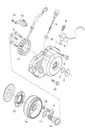09 Левая крышка картера и генератор